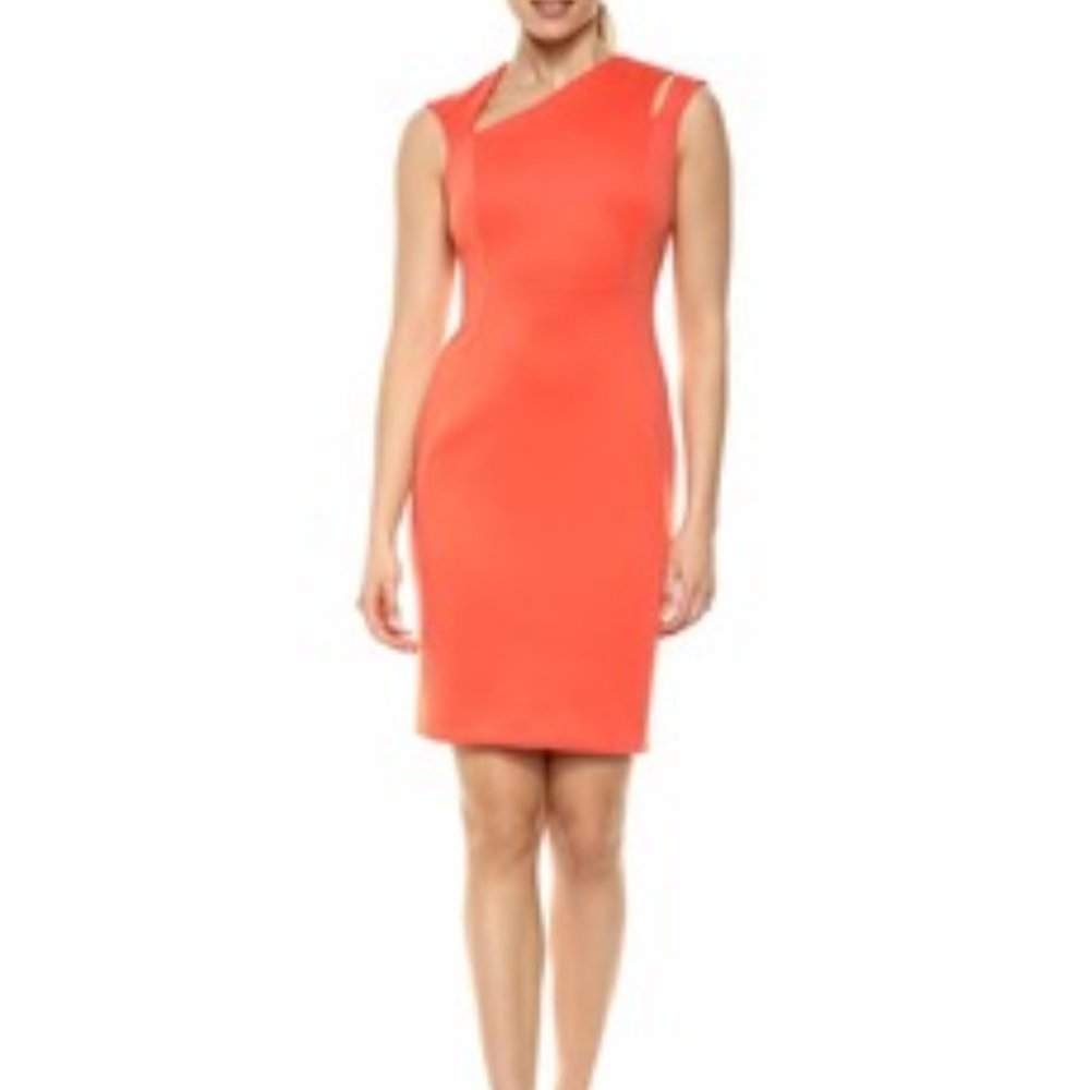 Dress with Asymmetric Neckline - CALVIN KLEIN